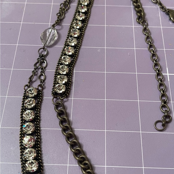 Sorrelli Necklace - Long Chain and Crystals - One Of A Kind - Picture 2 of 5